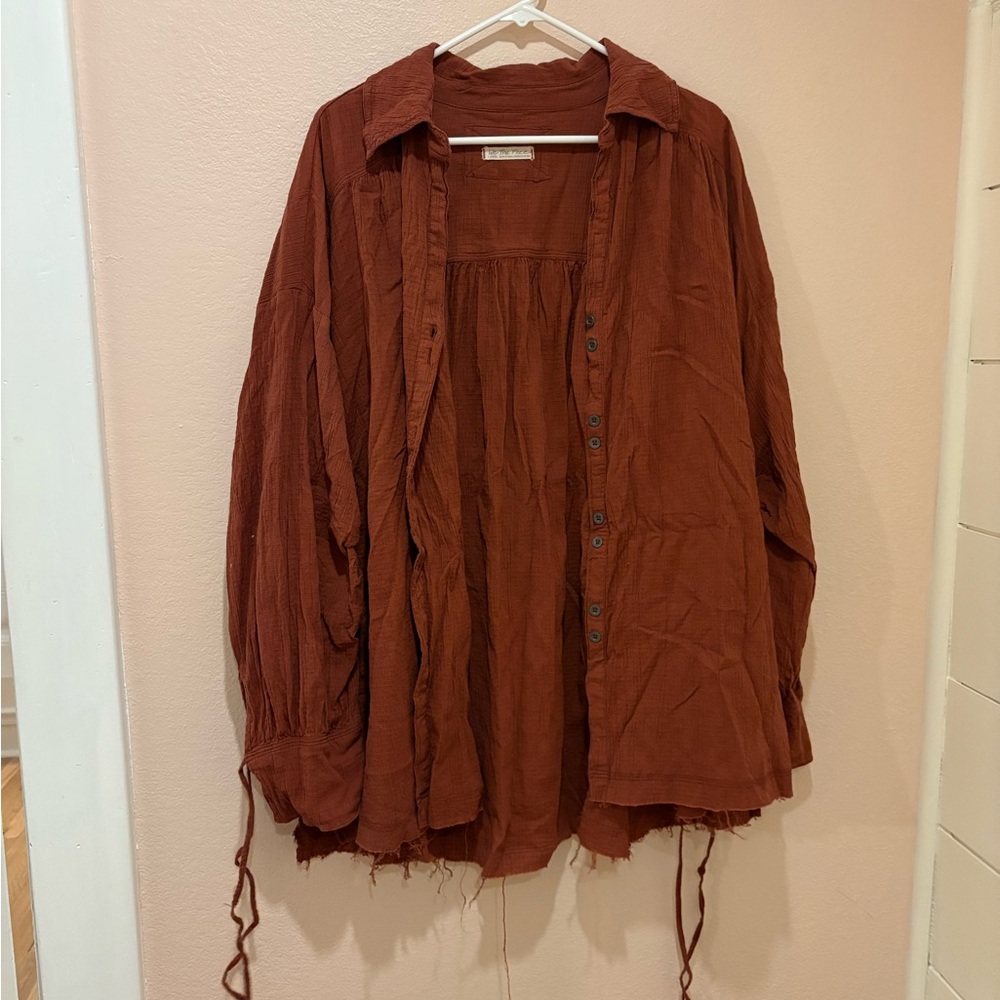 We The Free Terracotta Button-Up Shirt